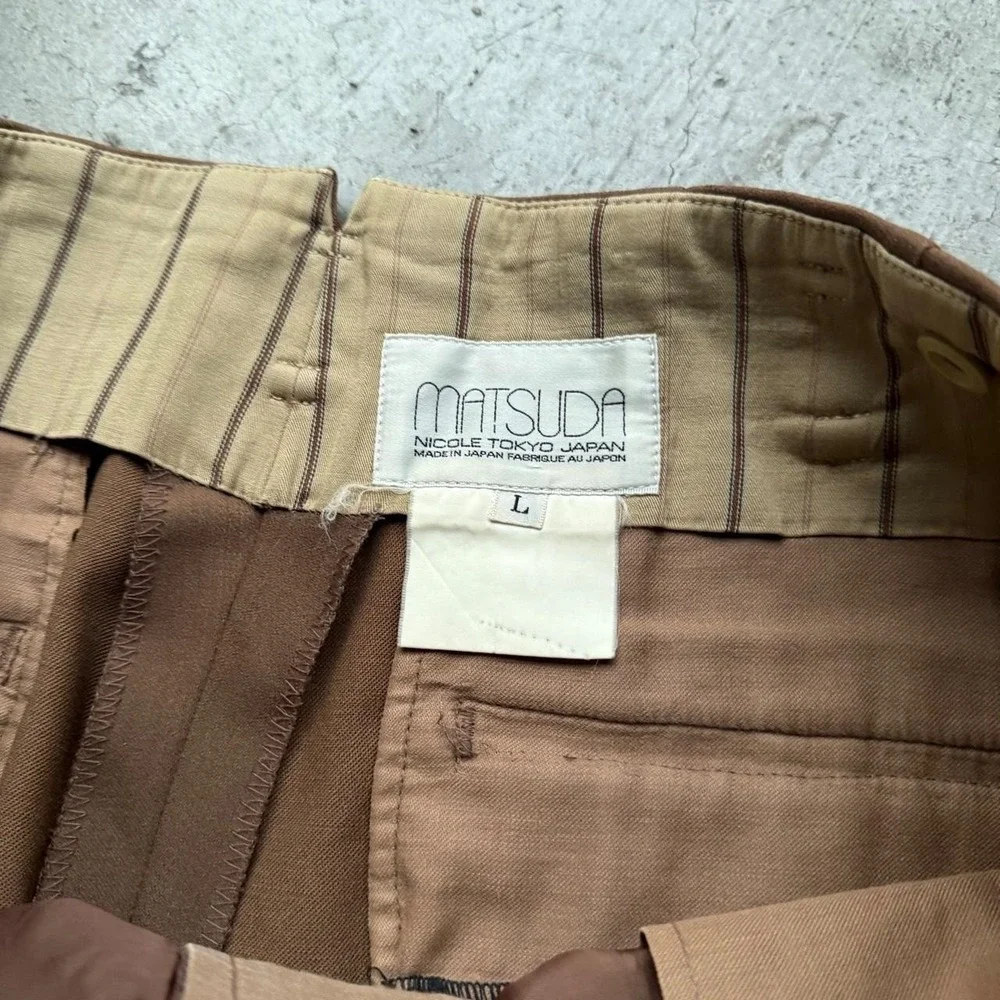 Matsuda Nicole Men's Pants Pleated L Adjustable Made In Japan Vintage Archive